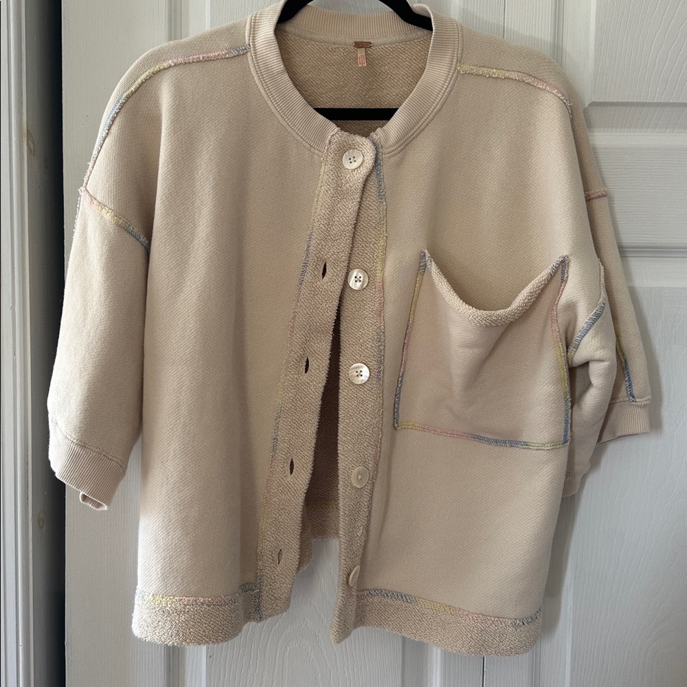 Free People Matilda Button Up Sweatshirt